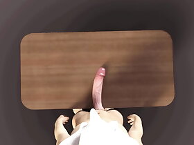 Huge White dick on the table, BWC