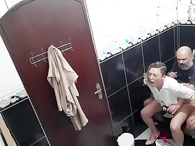 He paid to film the lesbian sucking and fucking in the bar's bathroom.