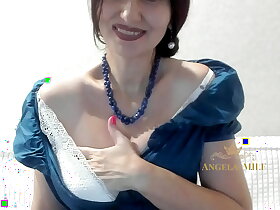 Horny brunette MILF took off her beautiful long evening dress and got doggystyle because she wants a young dick in her ass opened for fucking / Angela-MILF