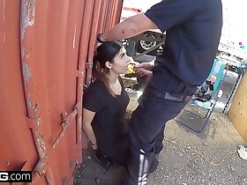 Bollocks the Cops - Latina immoral girl caught sucking a cops unearth