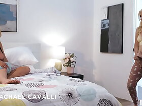 I found my stepmom with her hand medial her panties and she looks as a result sexy! - Rachael Cavalli and Aria Banks